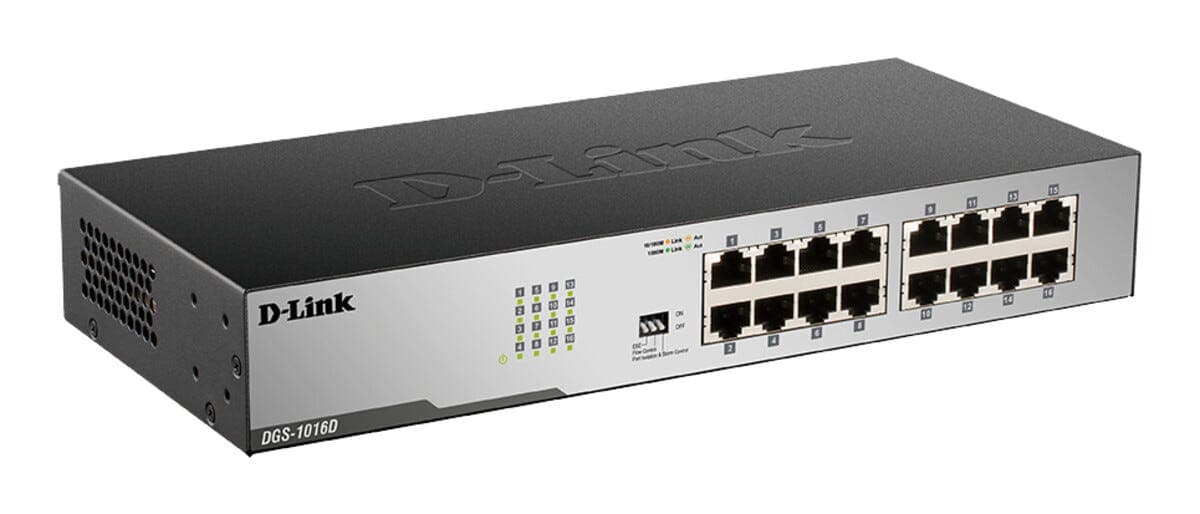 D-Link DGS-1016D nettverksswitch 16 porter