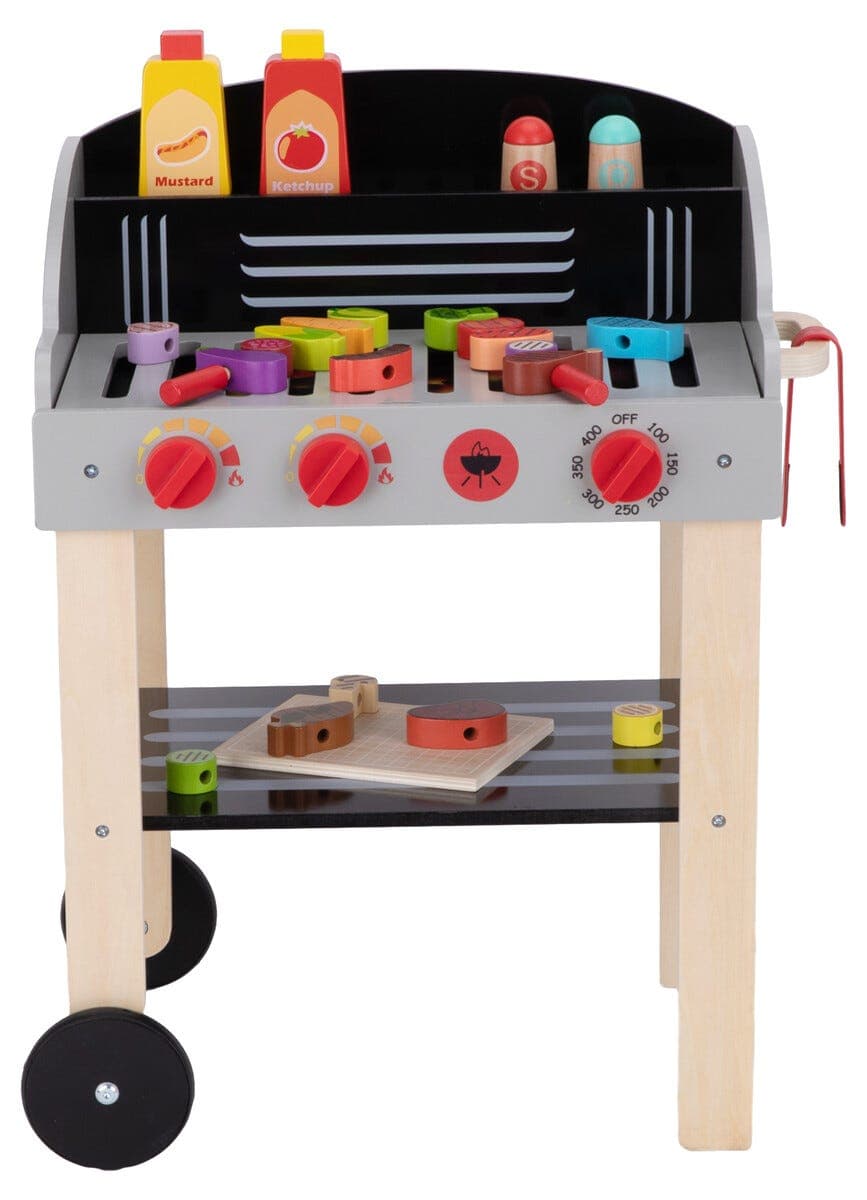 Lekegrill i tre for barn, 26 deler, fra 3 år