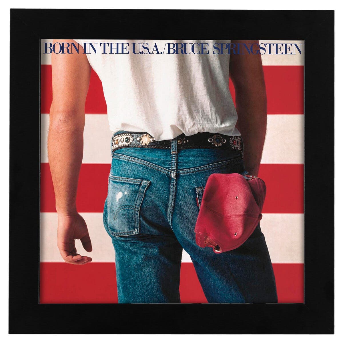 Svart ramme for vinylplater kvadratisk 32 x 32 cm