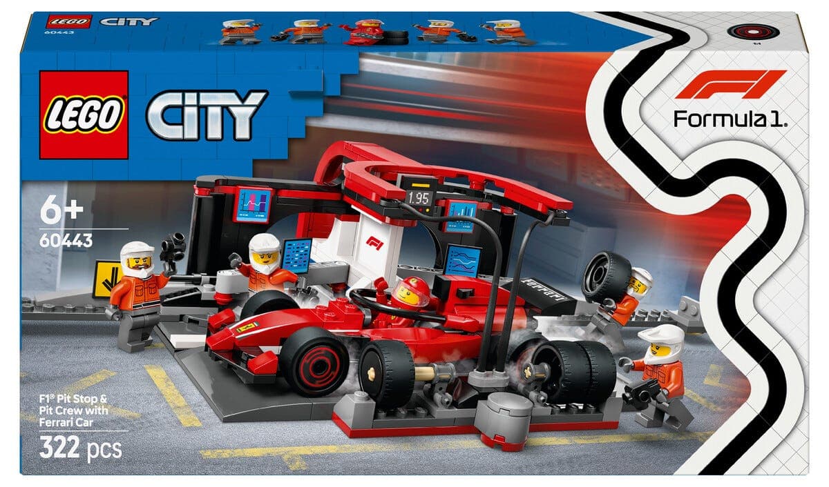 LEGO City F1 depotstopp og depotteam med Ferrari-bil 60443, fra 6 år