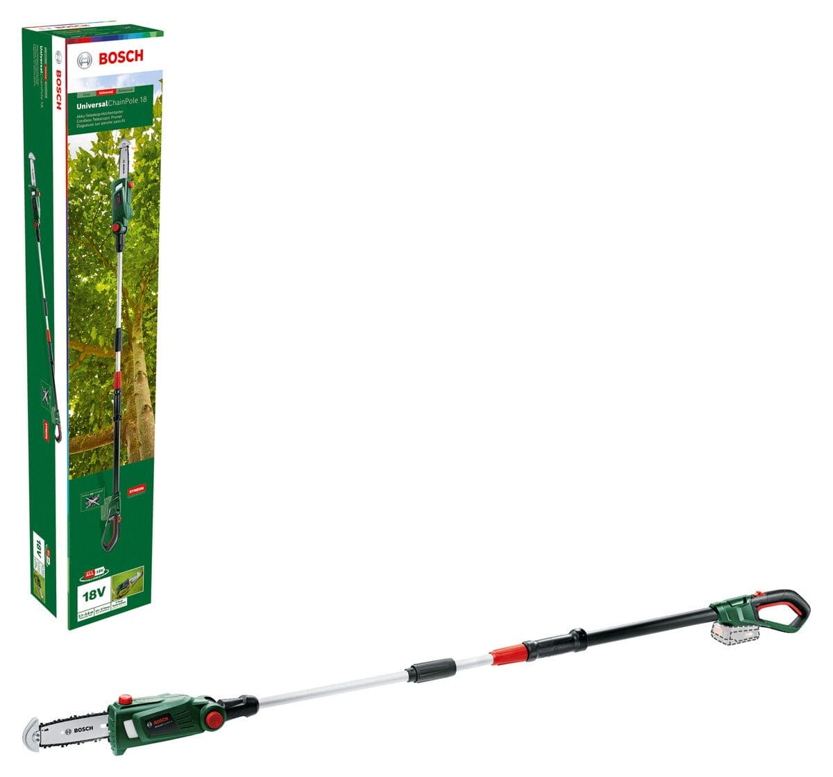 Bosch Universal ChainPole 18 greinsag med teleskopskaft