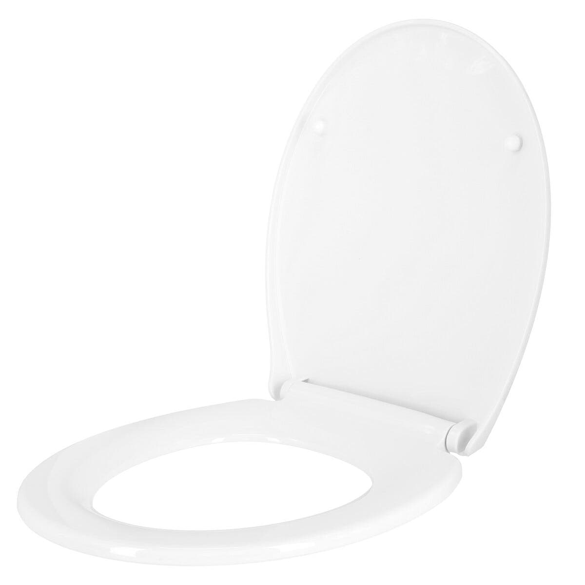 Toalettsete soft close, universal, plast, hvit
