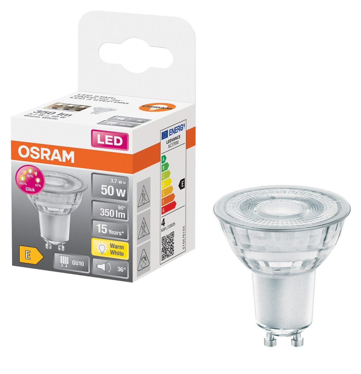 Osram, LED-pære GU10 med dimmer i 3 trinn