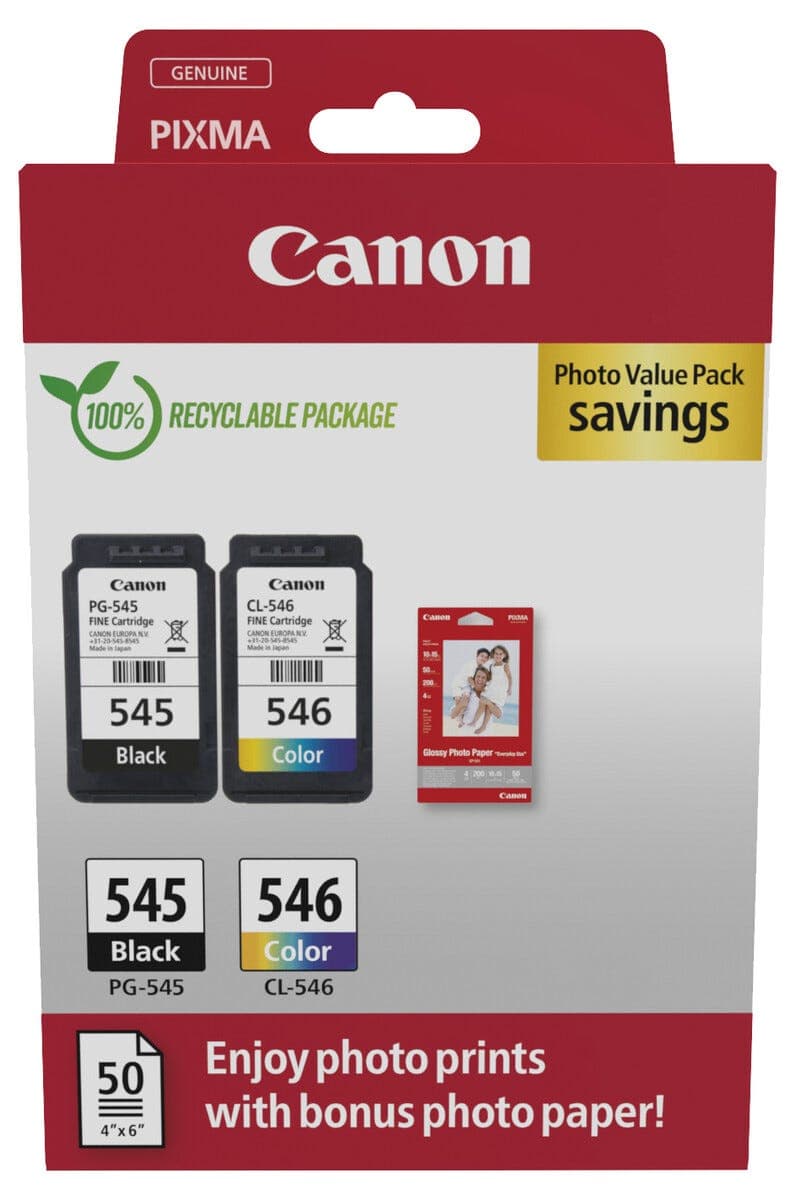 Canon PG-545/CL-546 blekkpatron og fotopapir
