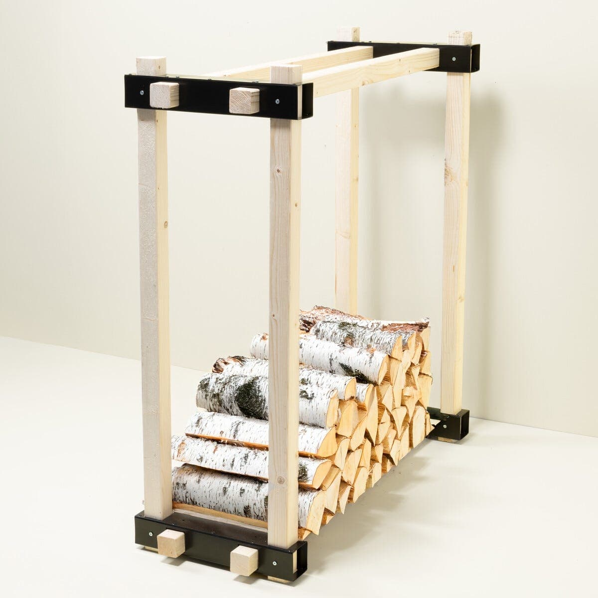 Ventura svart vedstativbeslag, 370 x 63 mm, 2-pakning