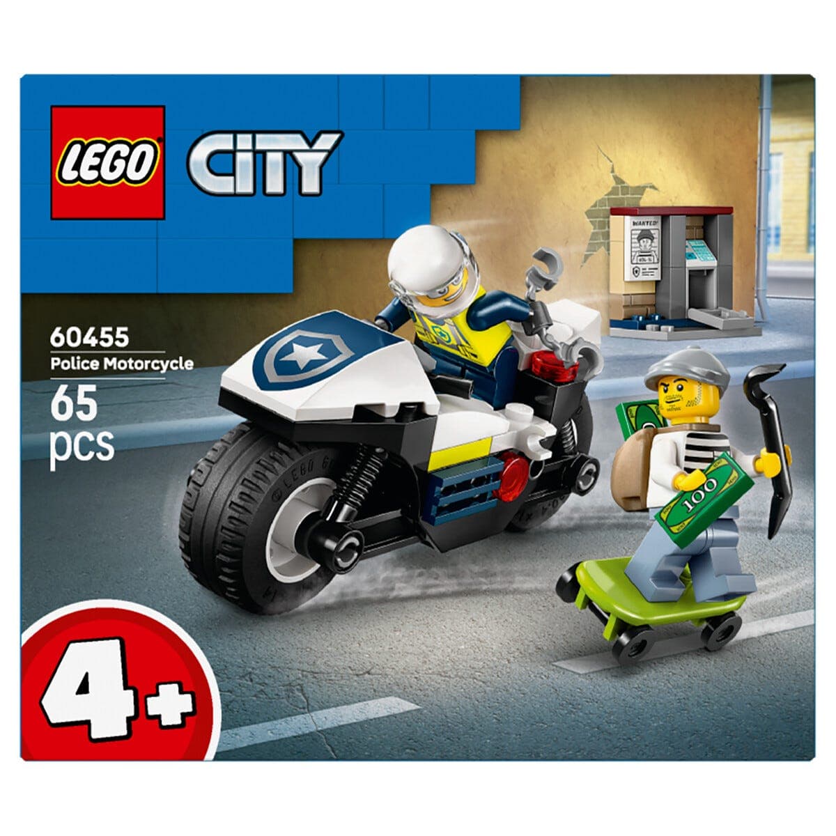 LEGO City Skurkejakt med motorsykkelpolitiet 60455, fra 4 år