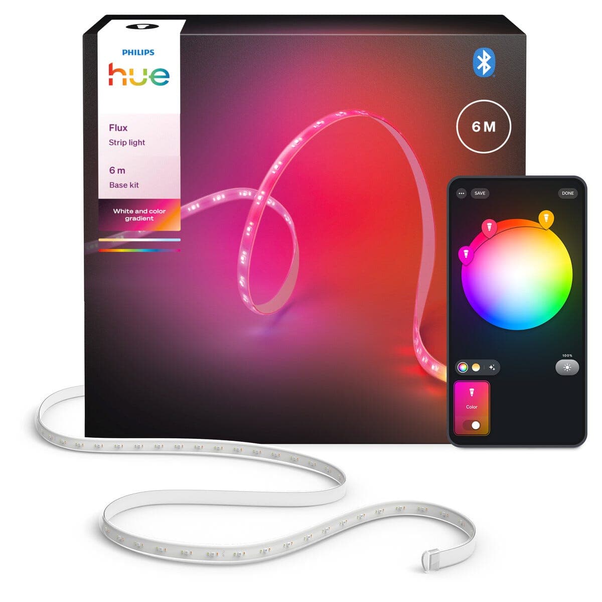 Philips Hue Flux LED-stripe hvitt og farget lys, 6 meter