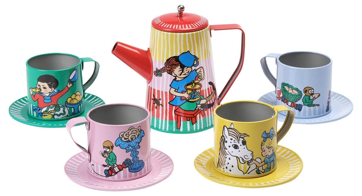 Micki Pippi dukkeservise i metall, 10 deler, fra 3 år