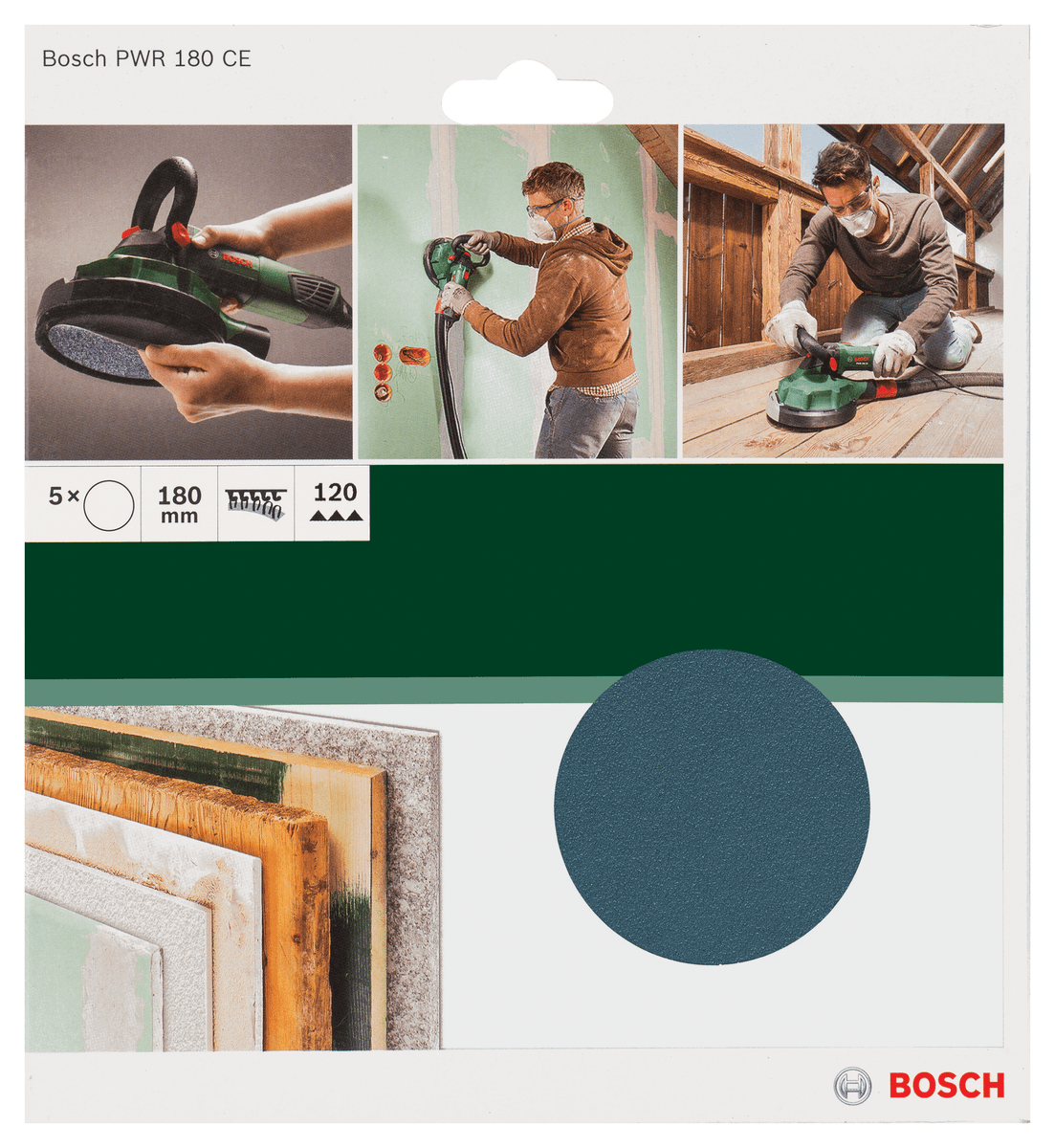 Bosch slipepapir, rondell, 180 mm