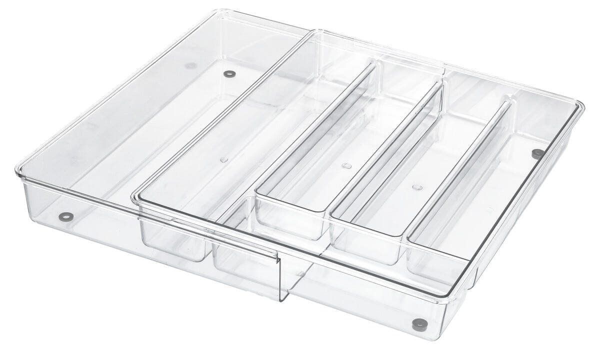 Bestikkskuff plast justerbar, 29–50 x 36,5 x 5,5 cm