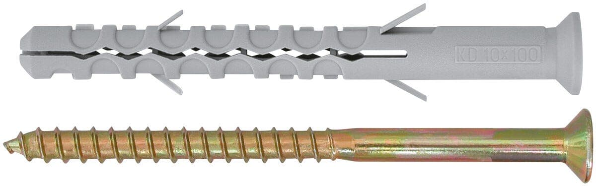 Fasadeplugg med forsenket skrue 10 x 120 mm