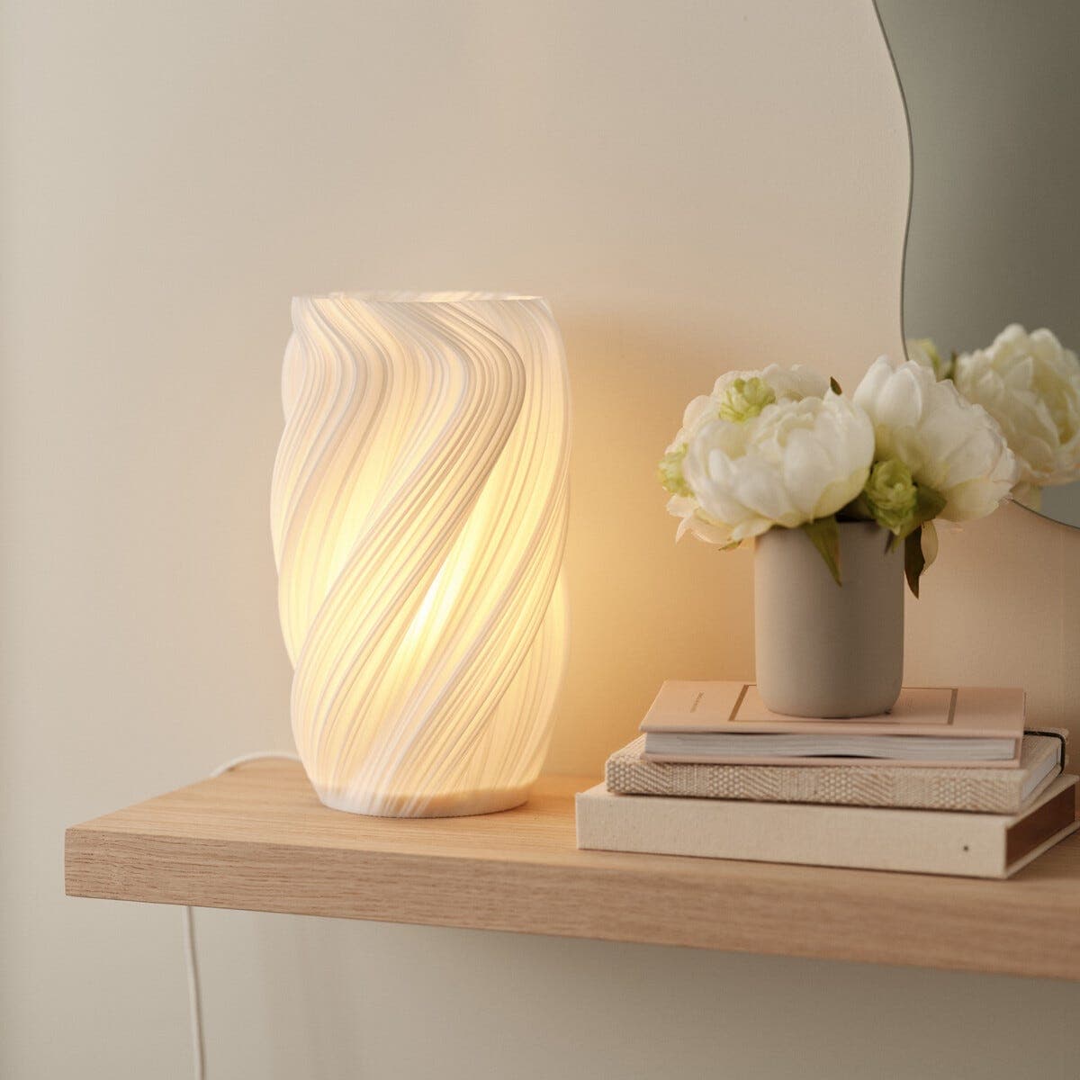 Northlight Mille bordlampe 3D-design, hvit