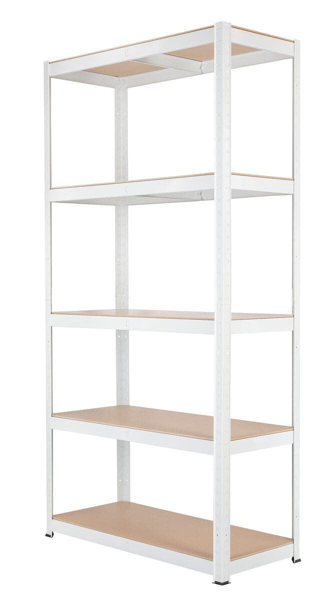 Hylle i metall for garasje eller bod, 5 hylleplater