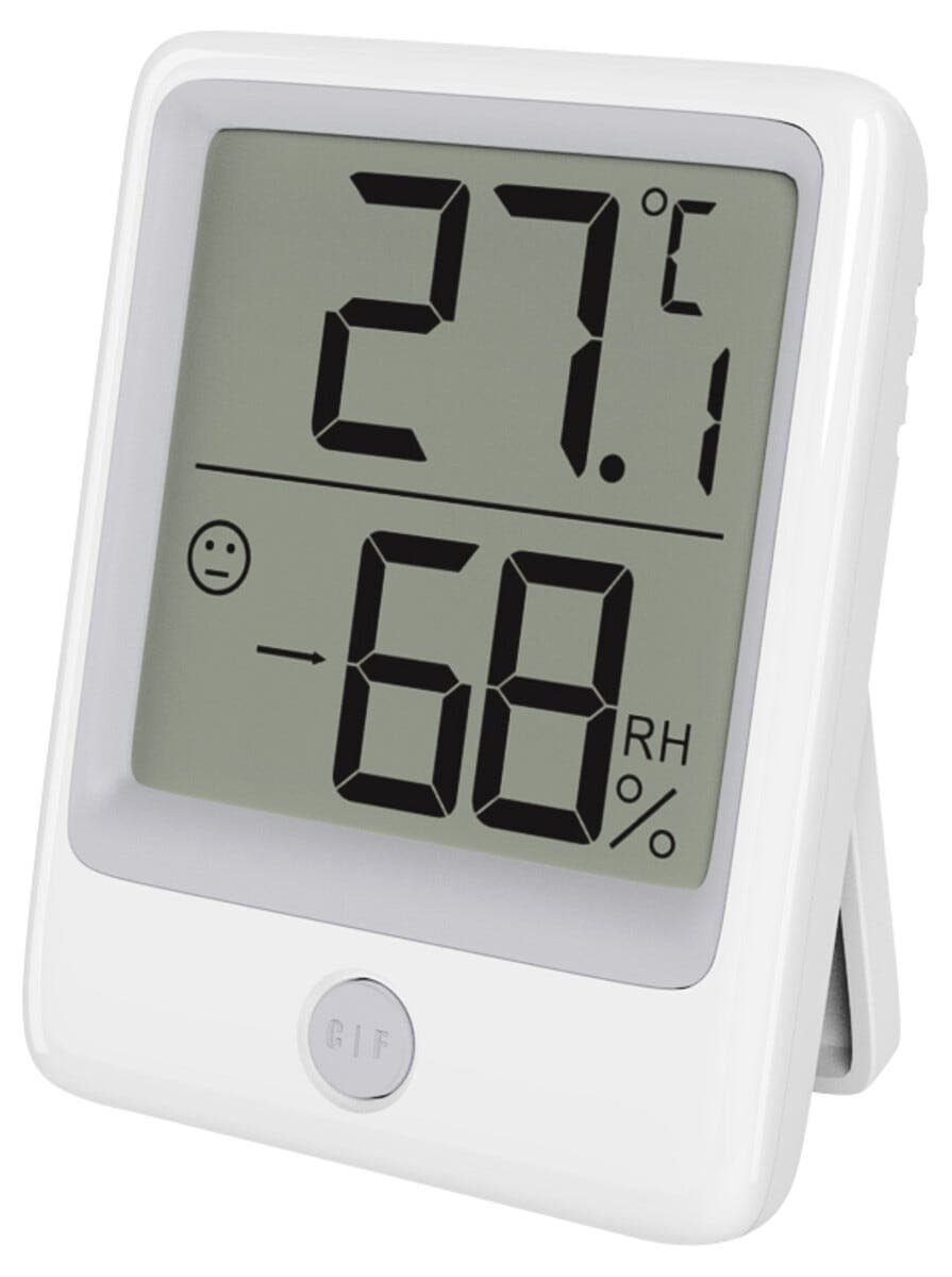 Batteridrevet hygrometer/termometer
