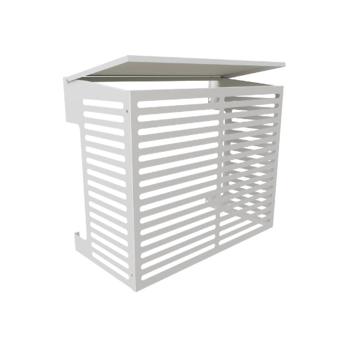 Varmepumpebeskyttelse blikk med tak, for utedel, hvit