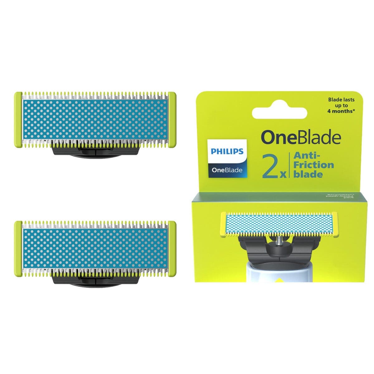 Philips OneBlade Anti Friction reserveblad 2-pakning, QP225/50