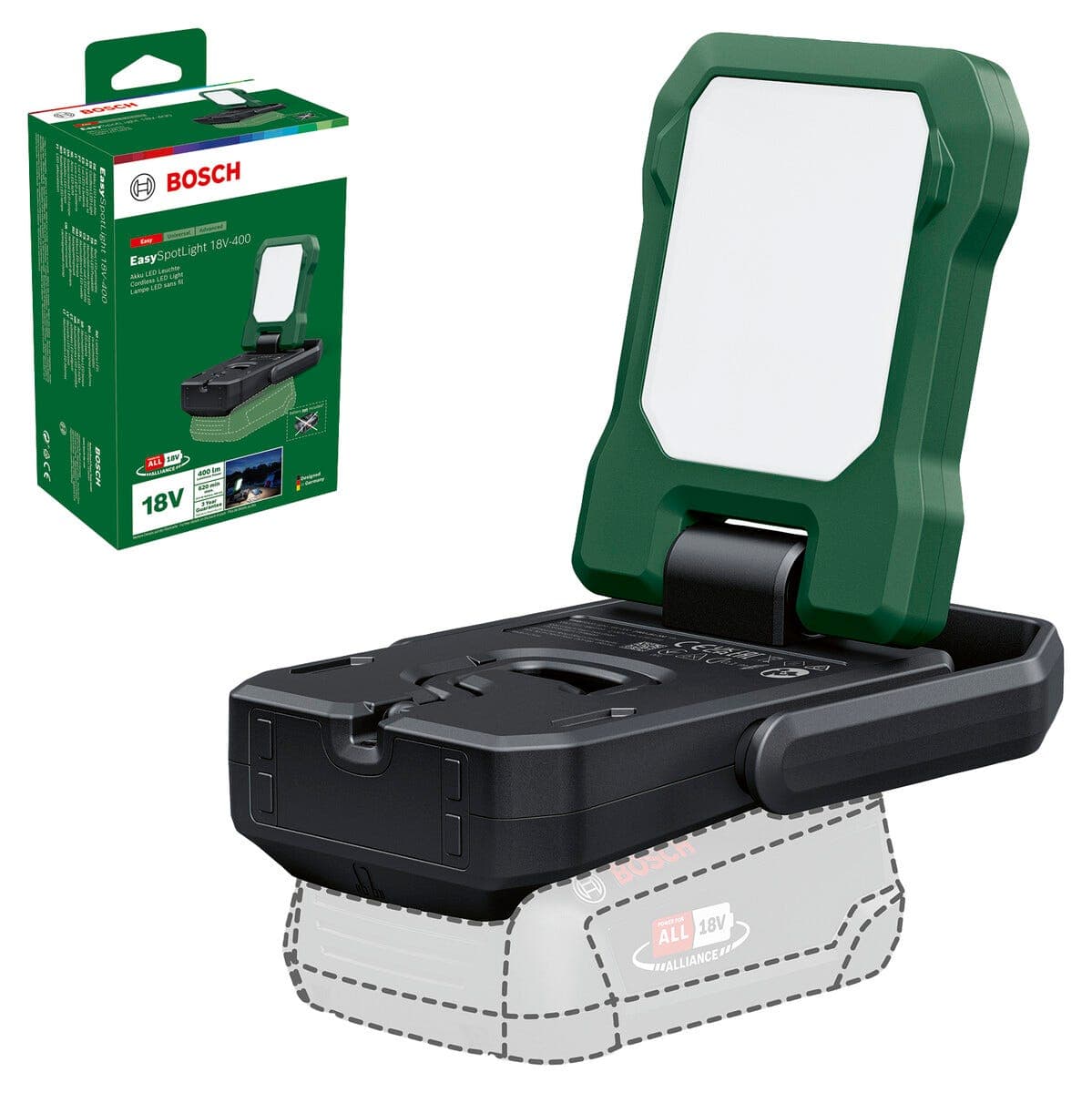 Bosch EasySpotLight 18V-400 LED-arbeidslampe, batteridrevet