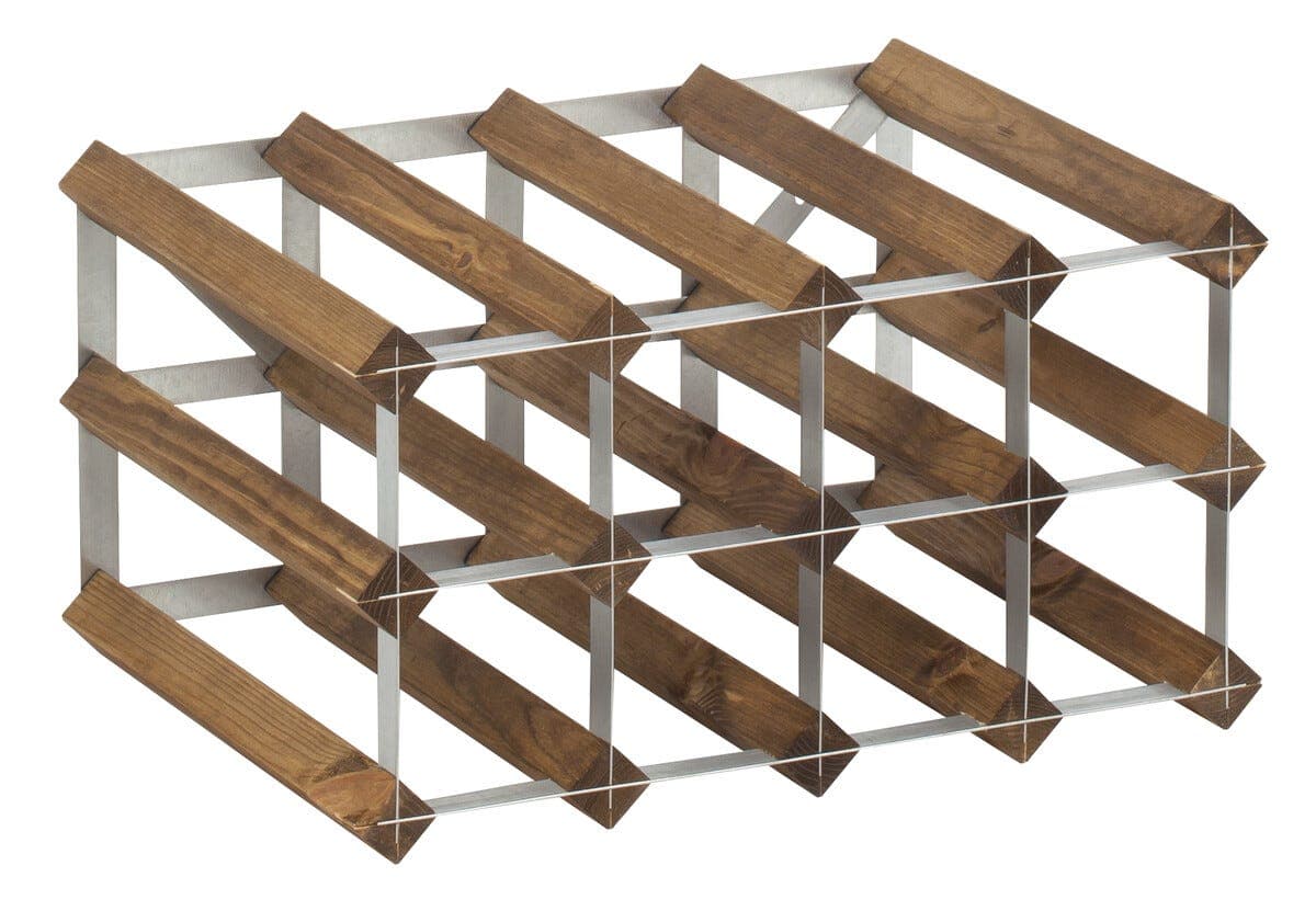 Vinstativ til 12 flasker, mørk eik