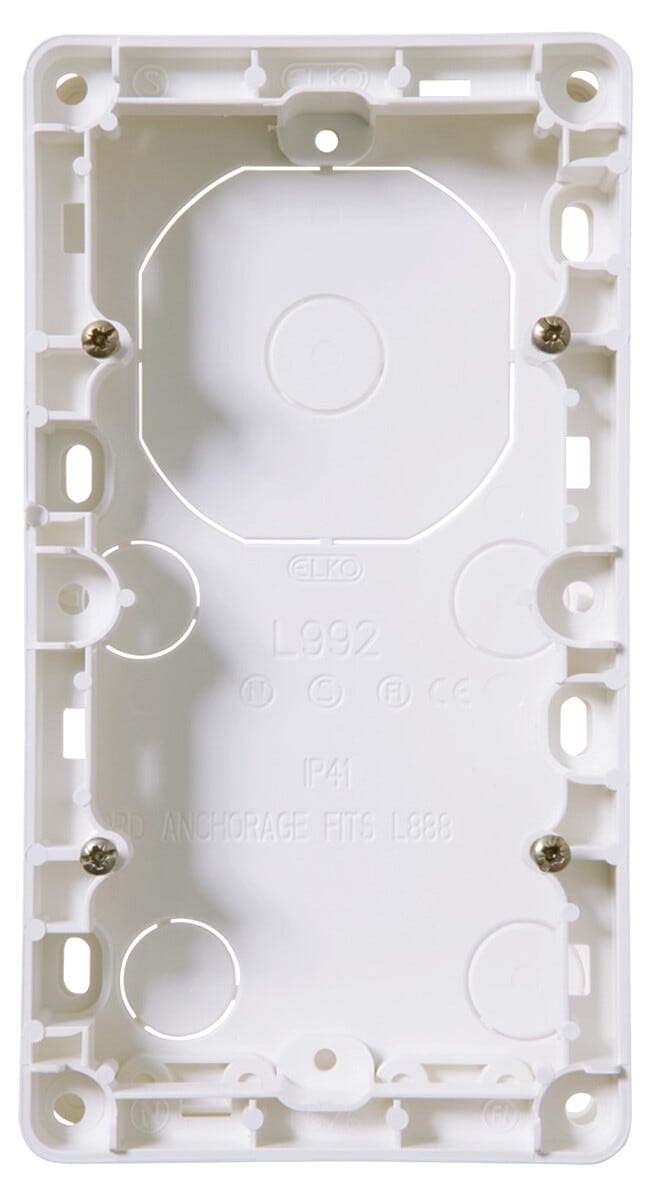 Elko RS 2-roms forhøyningsramme 20 mm, Nordic Renhvit