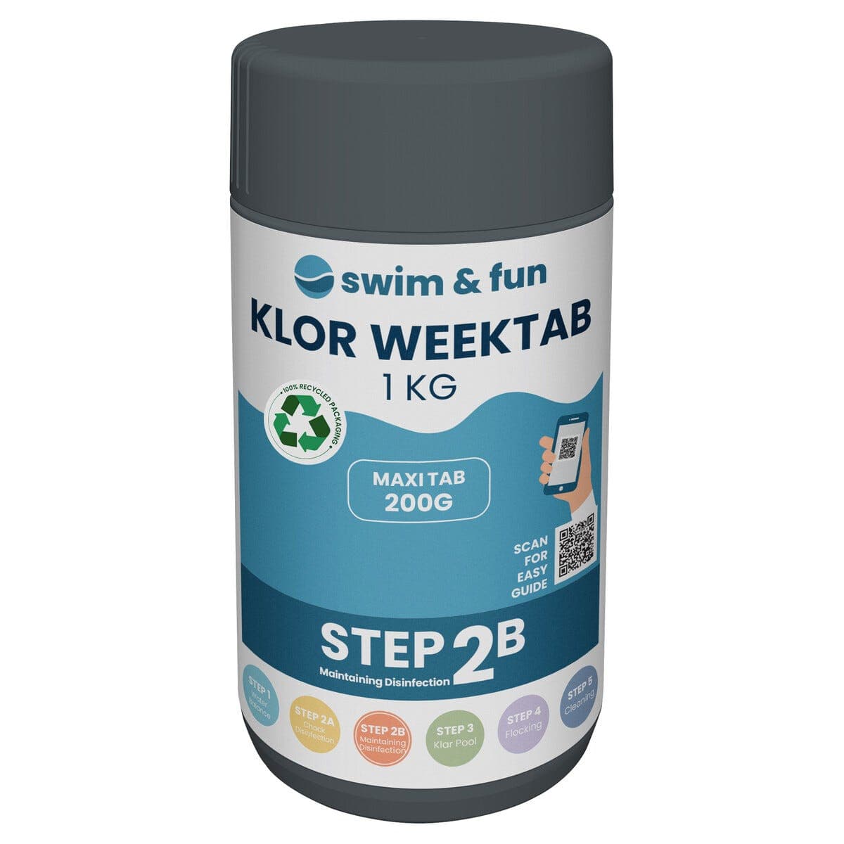Swim & Fun Klor WeekTab klortabletter basseng 200 g, 1 kg