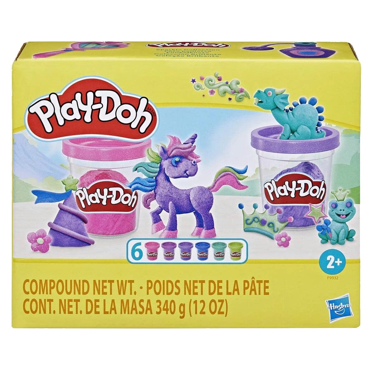 Play-Doh Sparkle glitter modelleire 6-pakning, fra 2 år