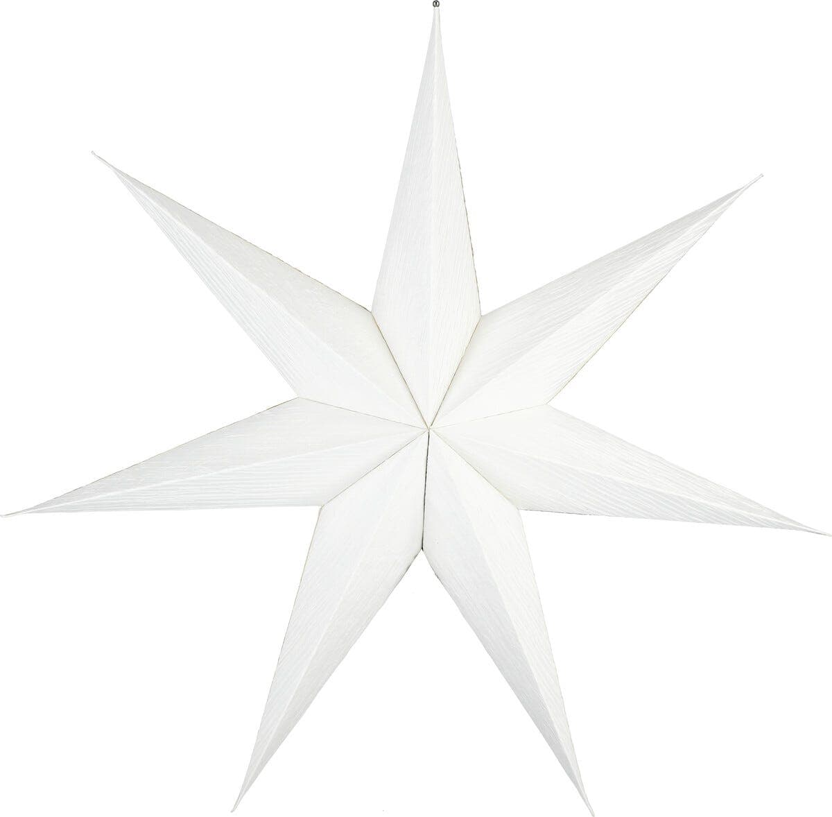 Stor adventsstjerne brettet papir hvit 70 cm, Northlight