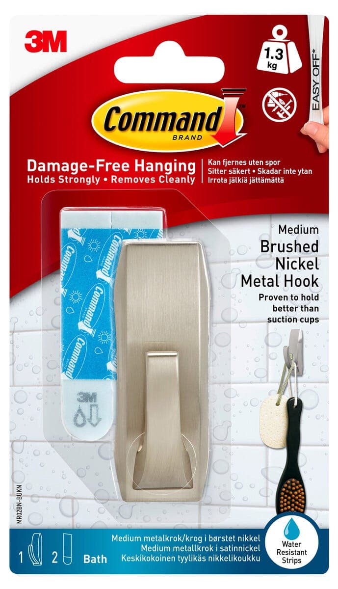 Command selvheftende baderomskrok, medium