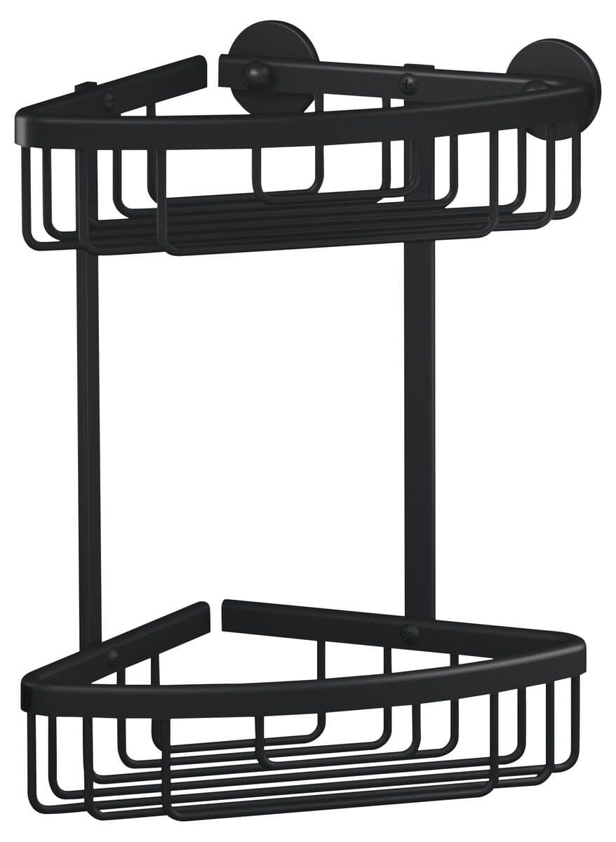 Tesa Aluxx dobbel hjørnekurv, selvklebende, svart