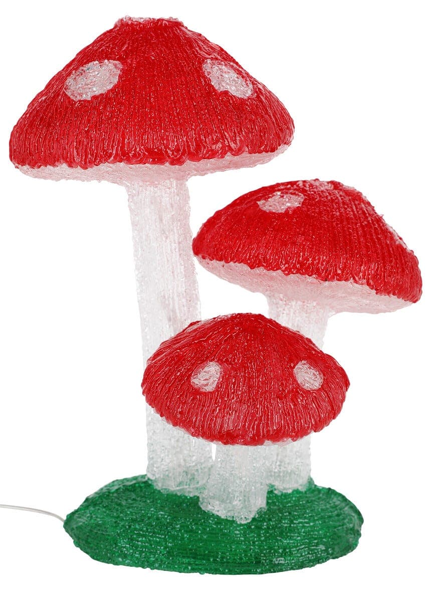 Lysende soppformet julepynt for utendørs bruk, 32 cm