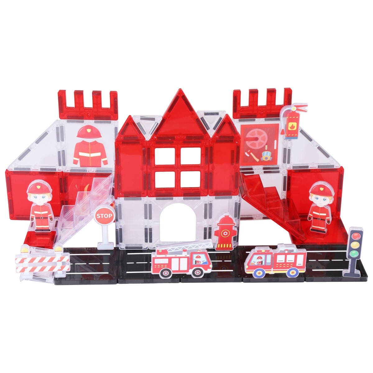 Magnetiske byggeklosser brannstasjon 48 deler, fra 3 år