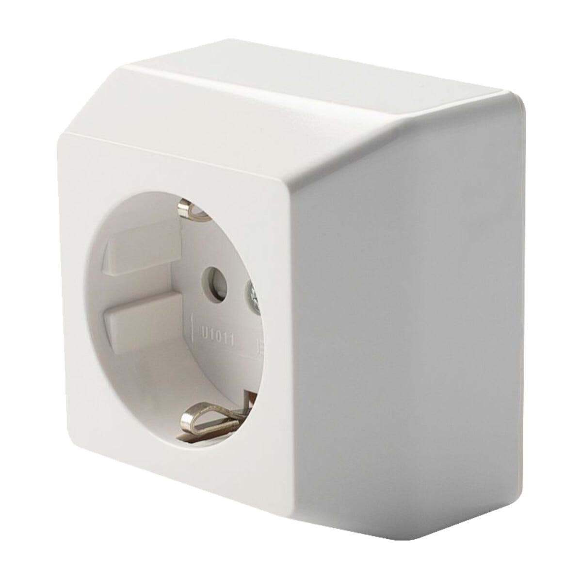 Cotceh 1-veis utenpåliggende stikkontakt, jordet