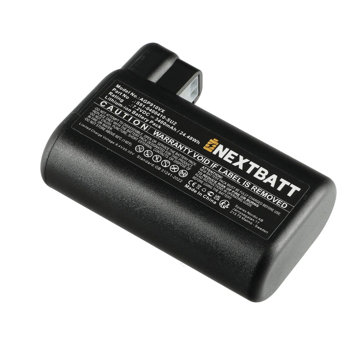 Batteri 7,2 V / 3400 mAh til Electrolux/AEG/PURE i9/Osiris