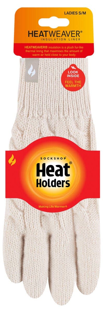 Heat Holders fingervanter, dame, strikkede, beige 