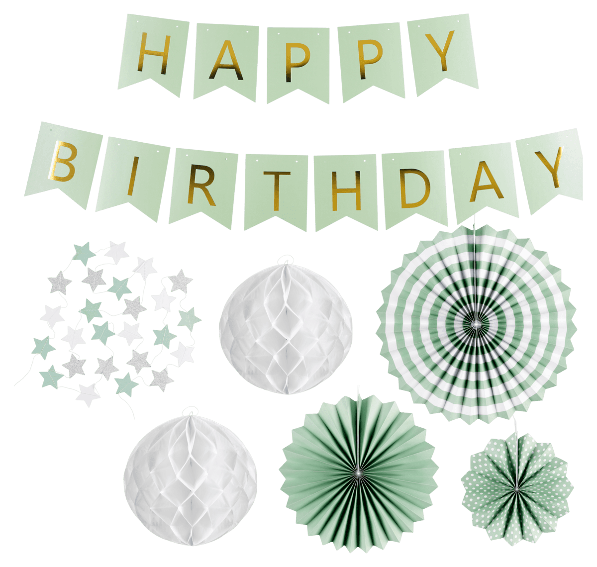 Partysett blå/grønn