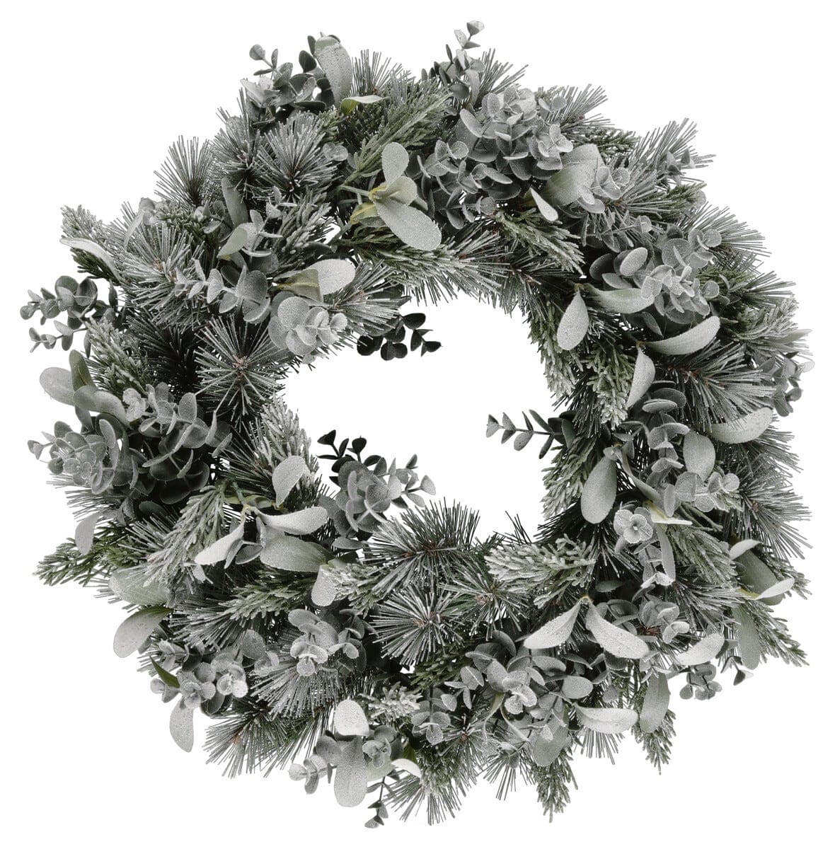 Krans med furu og løv, til vegg og bord, 50 cm