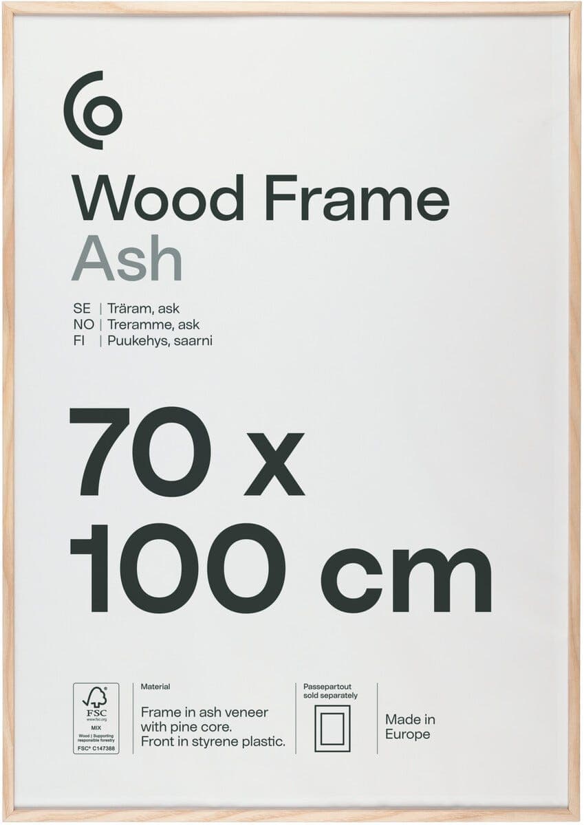 Fotoramme av FSC-merket tre på 70 x 100 cm