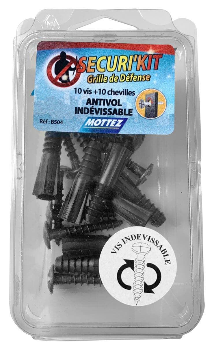 Mottez sikkerhetsskruer enveis 7 × 40 mm, 10-pakning