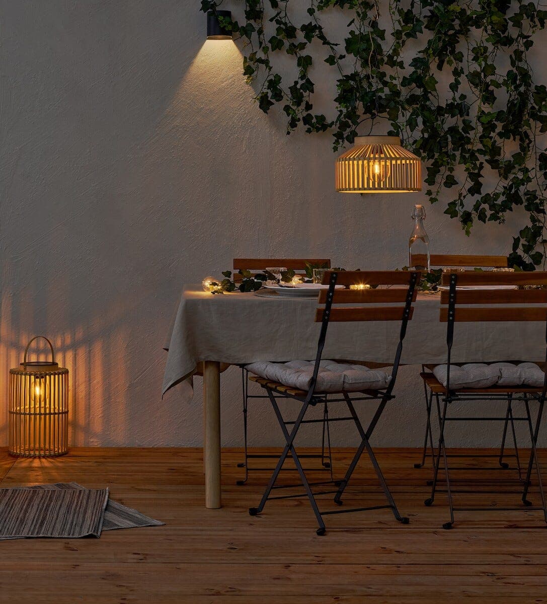 Hengende solcellelampe, bambus, Northlight