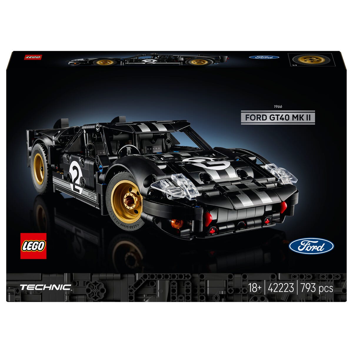 LEGO Technic 1966 Ford GT40 MKII racerbil 42223, fra 18 år