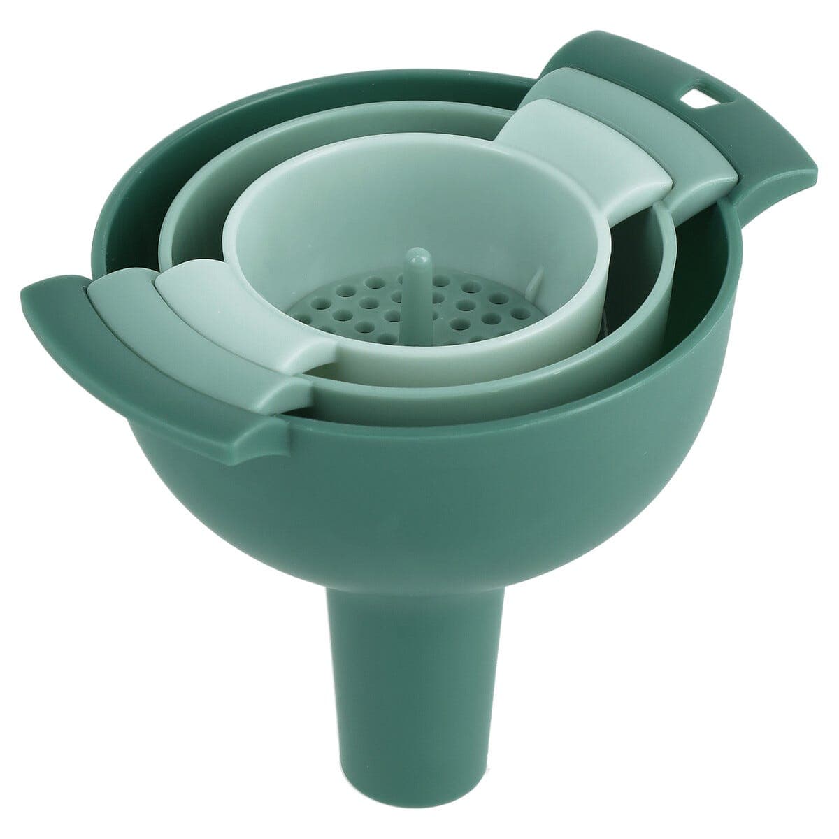 Trakt med sil, plast, stabelbar, 3-pakning