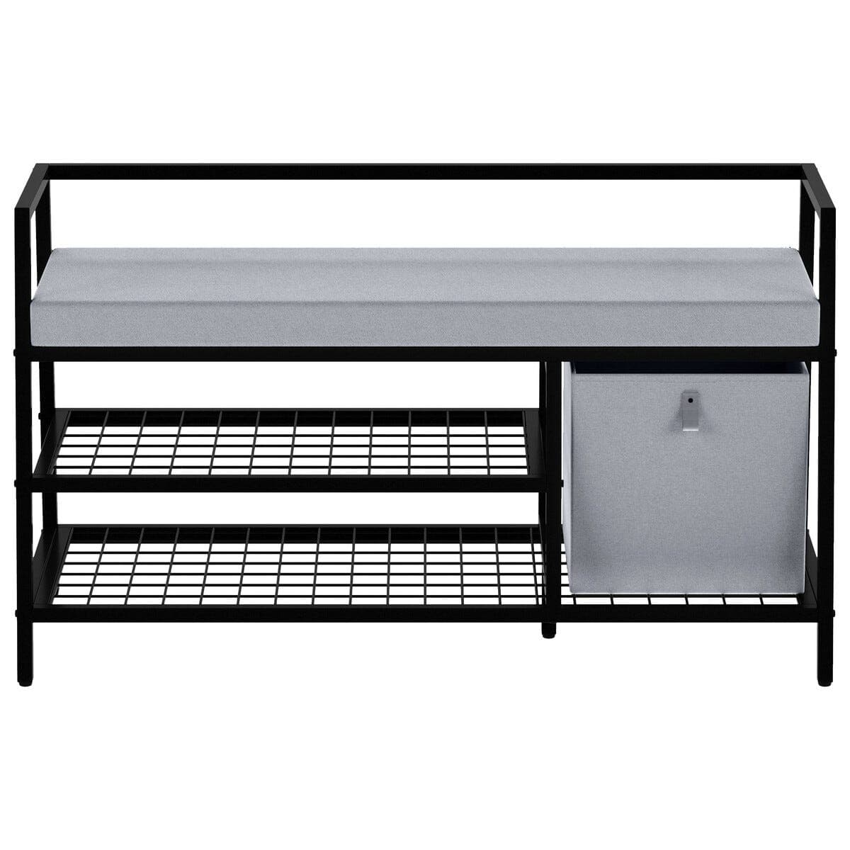 Skohylle med benk 107x42x62 cm, svart