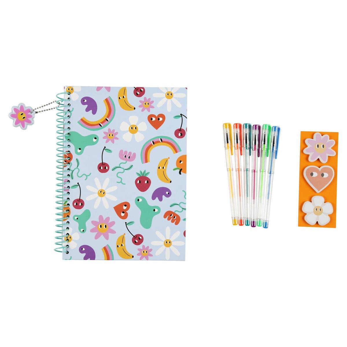 Notatbok for barn med 6 gelpenner og tilbehør