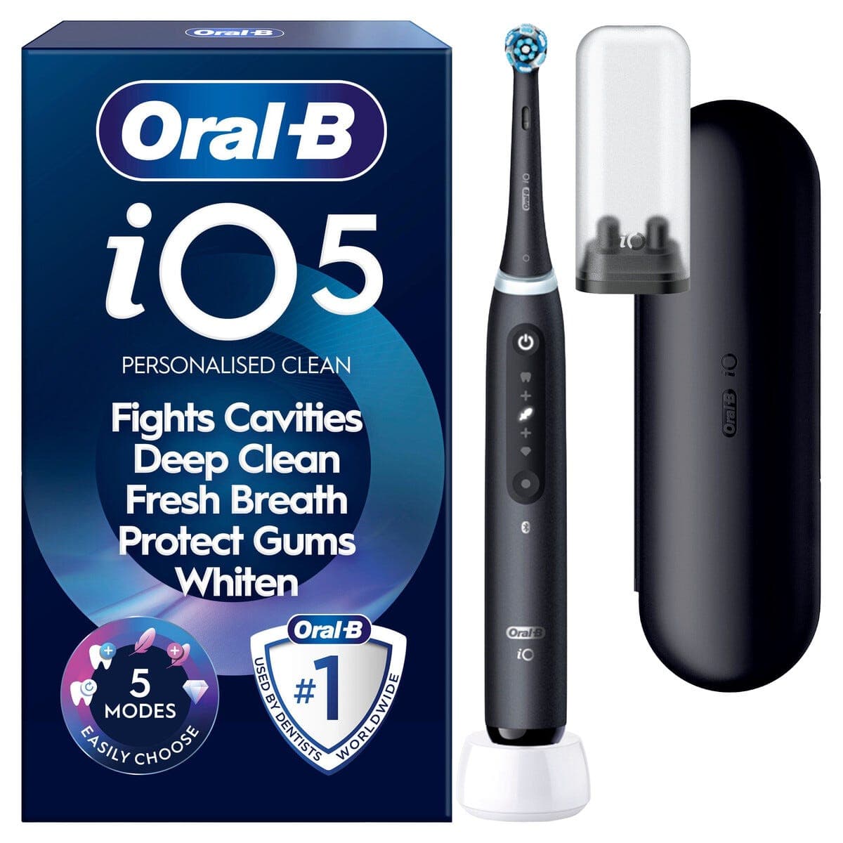 Oral-B iO5 Duo elektrisk tannbørste, 5 børstemodi, 2-pakning