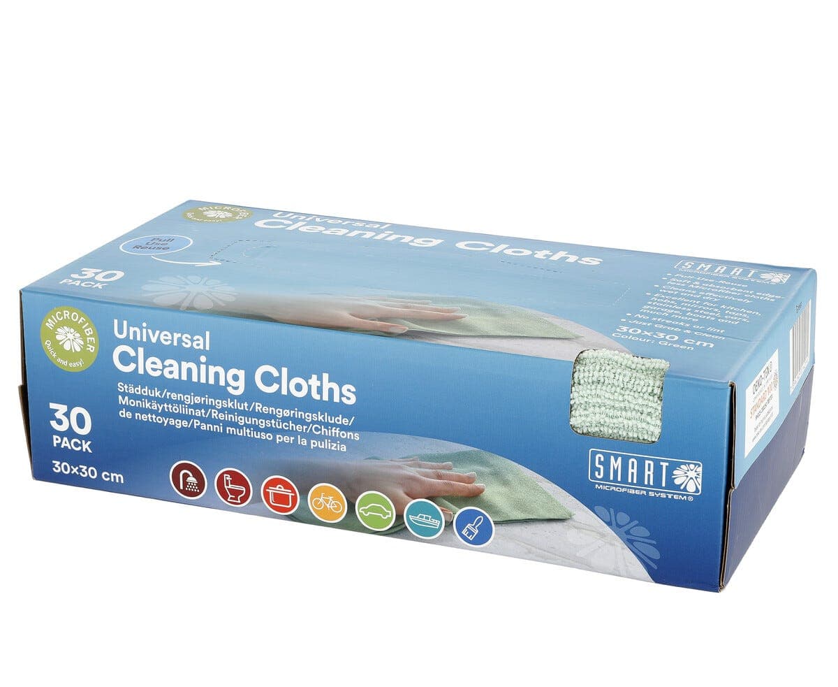 Vaskeklut Smart Microfiber, 30-pakning