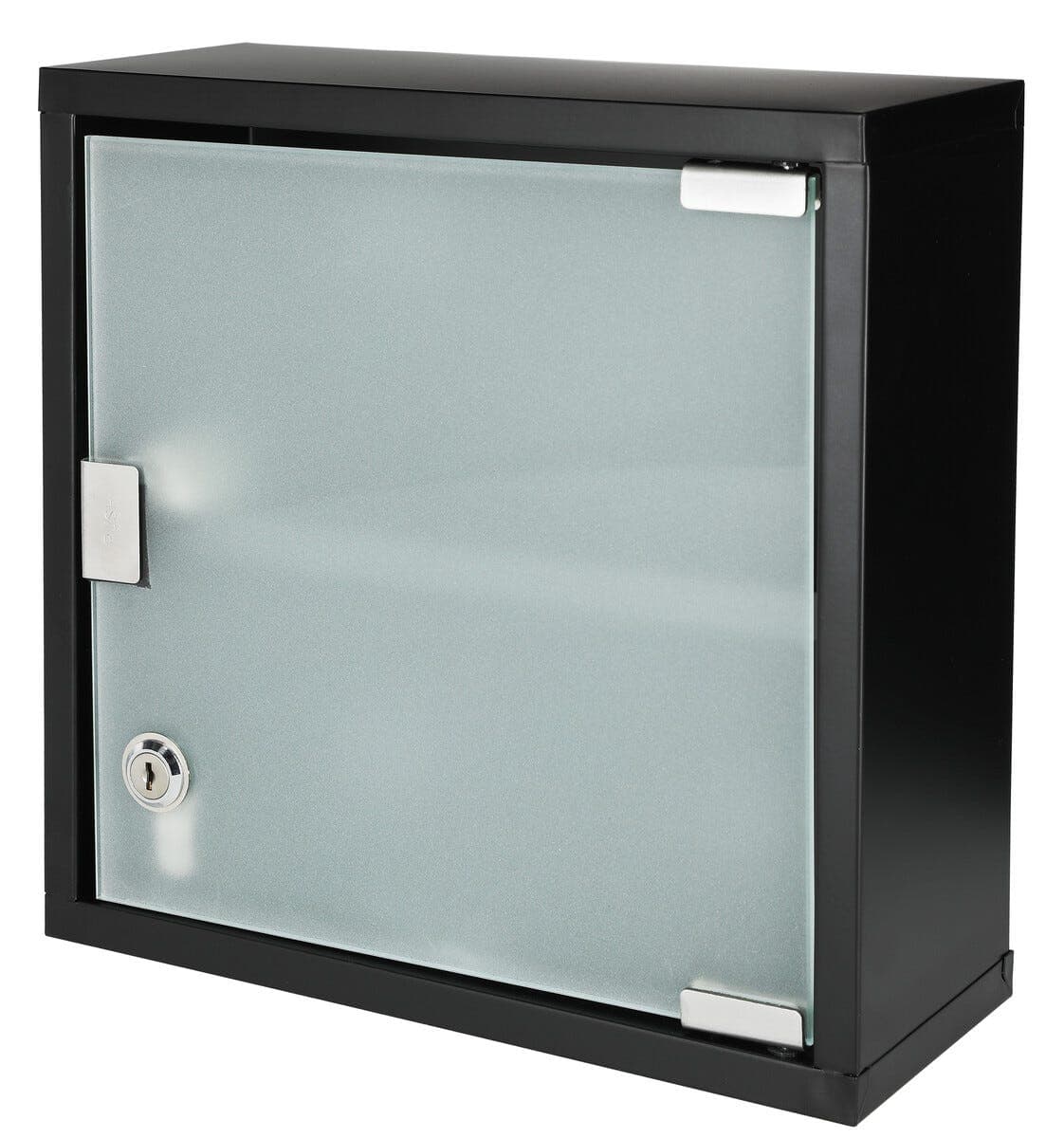 Låsbart medisinskap med 2 nøkler, mattsvart