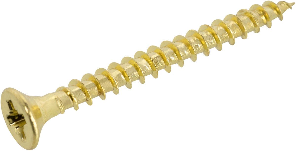 Forsenket messing treskrue 