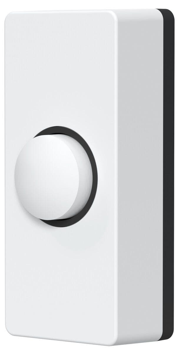 Trykknapp til kablet dørklokke, hvit