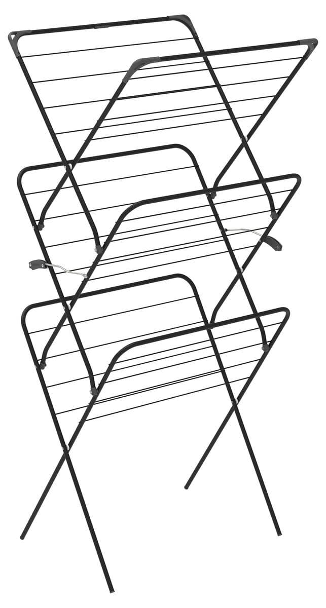 Rise sammenleggbart tørkestativ, svart