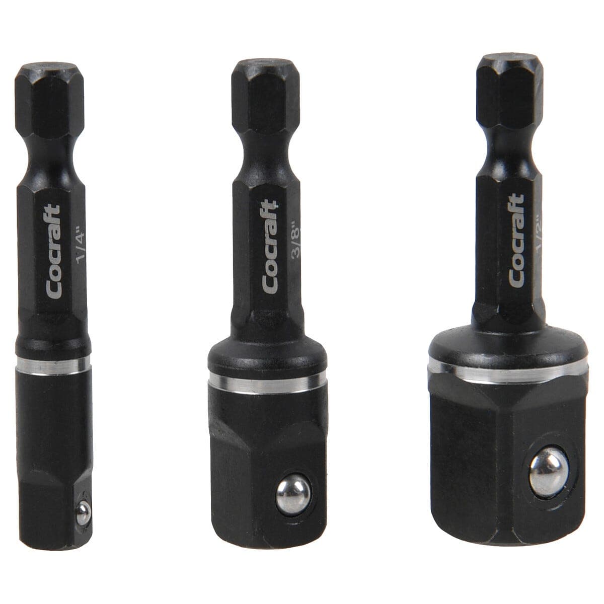 Cocraft adapter Impact 1/4, 3/8 og 1/2 tommer, 3-pakning