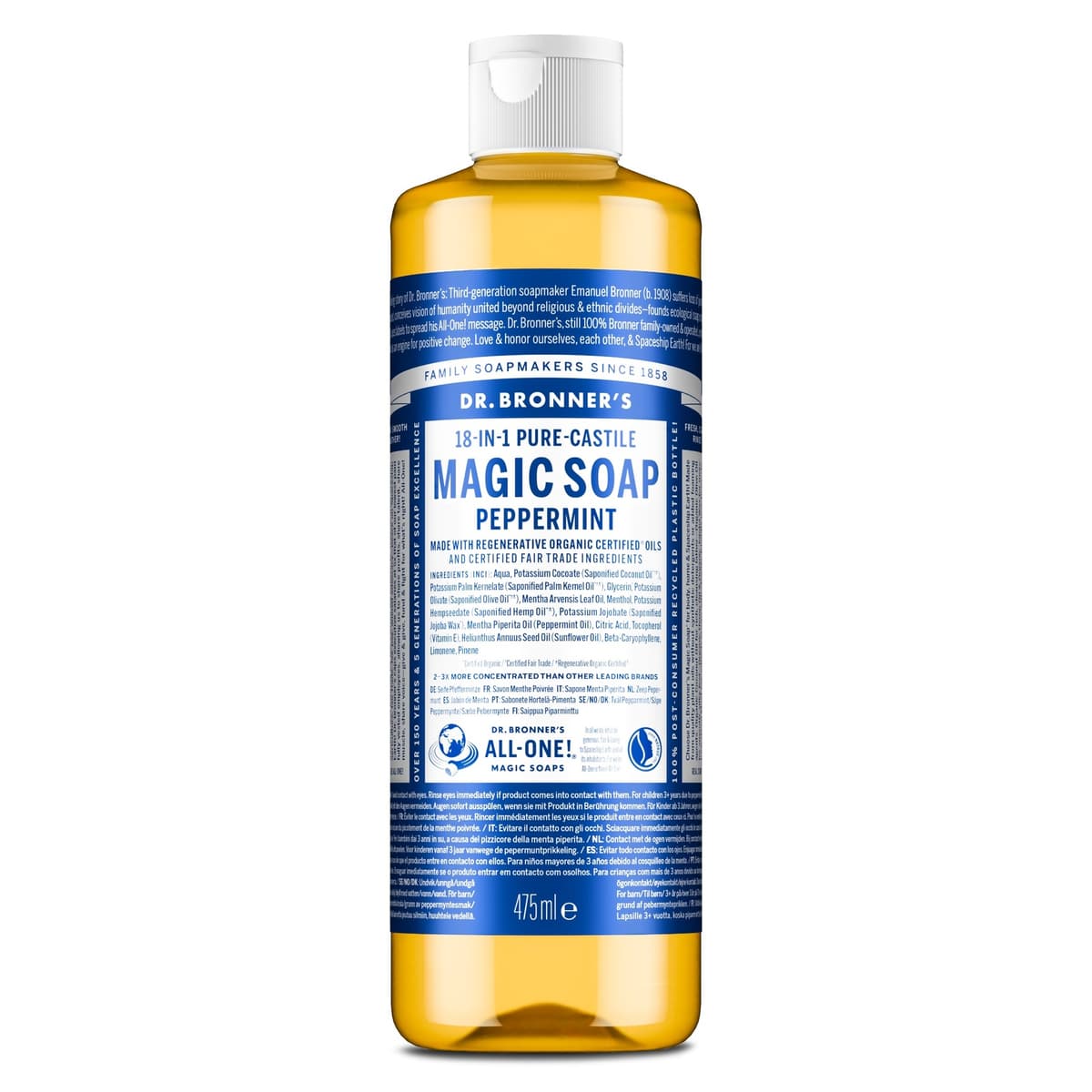 Dr. Bronner's Peppermint Liquid Soap 475 ml